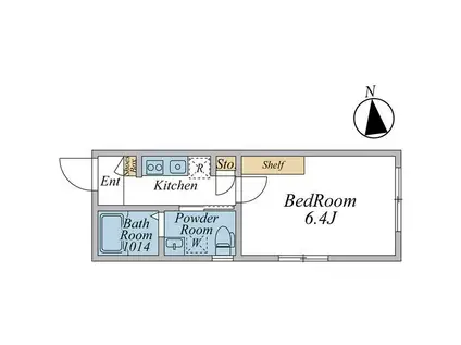 クリスクロス目黒(1K/1階)の間取り写真