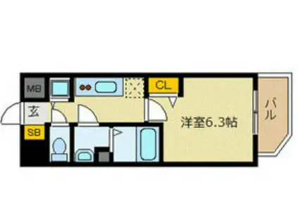 プレサンス江戸堀(1K/7階)の間取り写真