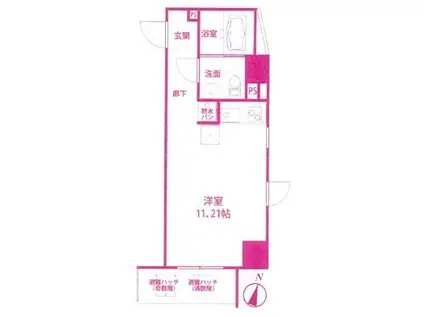 エムグランジュ(ワンルーム/8階)の間取り写真