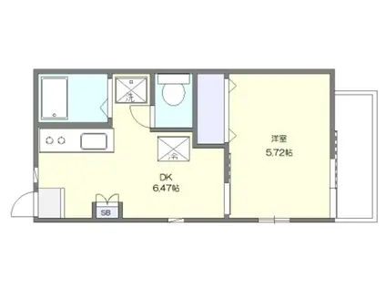 パディーハウス(1DK/1階)の間取り写真