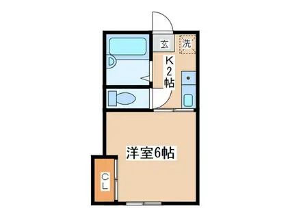 ル・ポール三田(1K/1階)の間取り写真