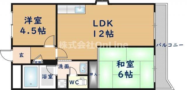ウエストコート(2LDK/2階)の間取り写真