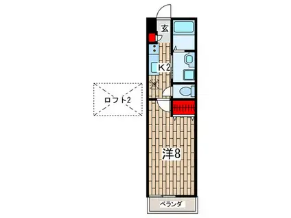 メゾンときわ馬堀海岸(1K/2階)の間取り写真