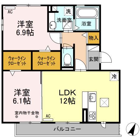 CONFOR V(2LDK/1階)の間取り写真
