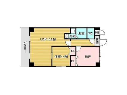 GROOVE豊中レジデンス(1SLDK/1階)の間取り写真