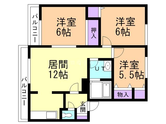 ハイセレールセレッソB(3LDK/2階)の間取り写真