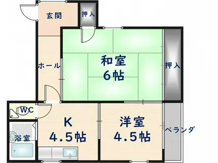 ビオレハイツ(2K/3階)の間取り写真