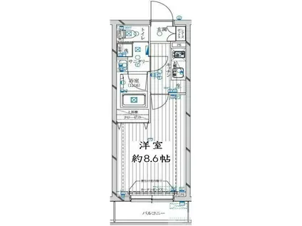 レガリス新宿落合(1K/3階)の間取り写真