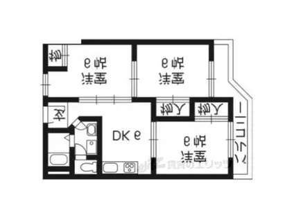 コーポラス大洋向島(3DK/2階)の間取り写真