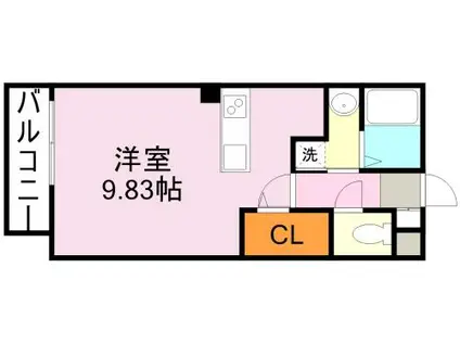 サンライズ東谷山(ワンルーム/3階)の間取り写真