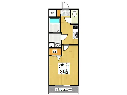 ベルメゾンKAWASAKI(1K/3階)の間取り写真