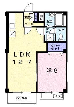 フォレストパークA(1LDK/2階)の間取り写真
