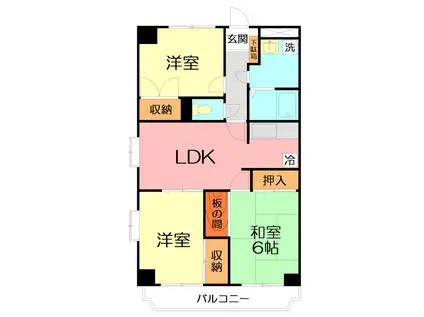 UNO PALACE(3LDK/1階)の間取り写真