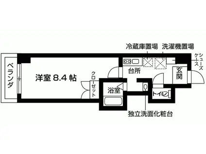 アミティエ六条(1K/3階)の間取り写真