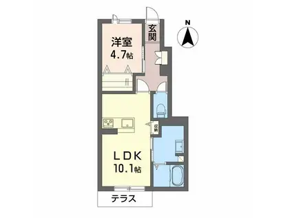 シャーメゾン都(1LDK/1階)の間取り写真