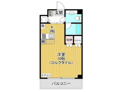 トーラスコート(ワンルーム/2階)の間取り写真