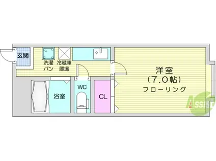 ハイツ晴耕苑(1K/3階)の間取り写真