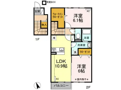 D-ROOMもがみ(2LDK/2階)の間取り写真