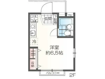 K&Yコーポ(ワンルーム/2階)の間取り写真