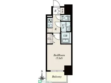 SーRESIDENCE尾頭橋CLARITY(1K/4階)の間取り写真