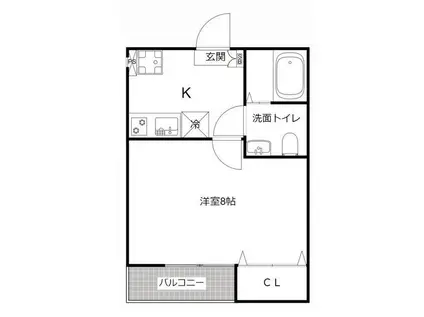 MQUARTO淵野辺1(1K/1階)の間取り写真