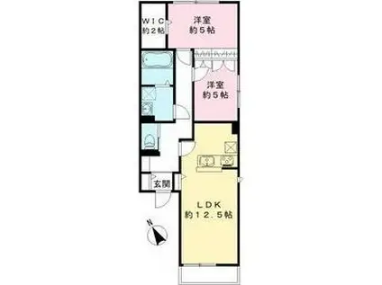 ユアメゾン速(2LDK/1階)の間取り写真