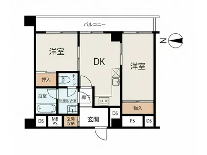 インペリアル蒲田(2DK/8階)の間取り写真