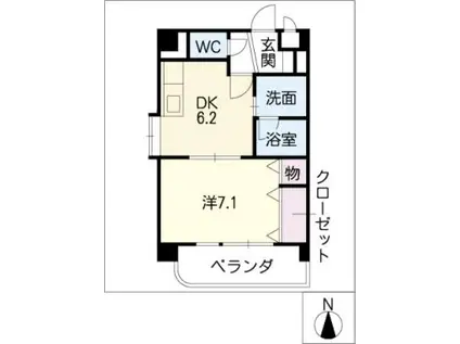 グレースサワ(1DK/3階)の間取り写真