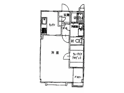 フローラルパレス(1DK/2階)の間取り写真