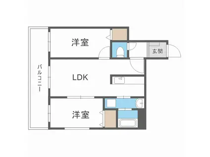 SUN CREST(2LDK/3階)の間取り写真
