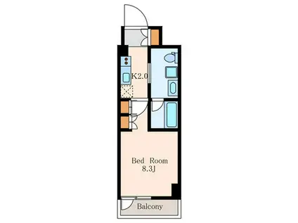 アジールコート麻布十番(1K/6階)の間取り写真