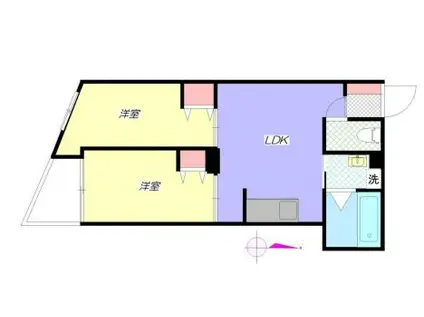 ファーストパークレジデンス(2DK/5階)の間取り写真