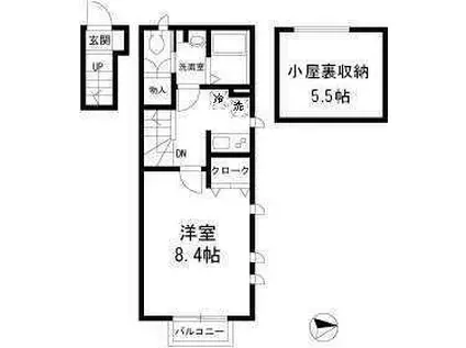 COLLINE五反田 コリーヌ五反田(1K/2階)の間取り写真