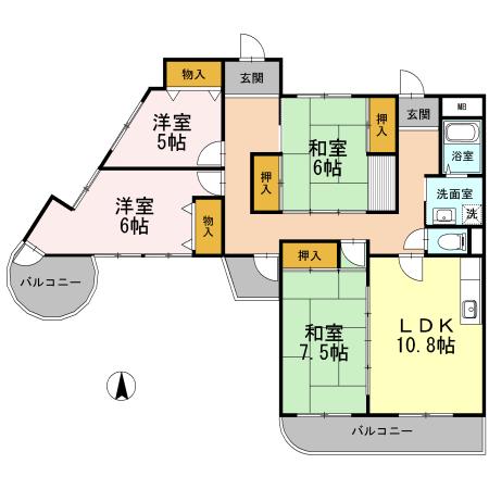 ブランベール大久保(4LDK/3階)の間取り写真