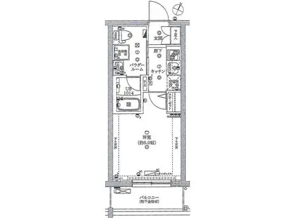 スパシエガーデン川崎梶ケ谷(1K/2階)の間取り写真