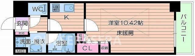 アーバネックス梅田東(1K/7階)の間取り写真