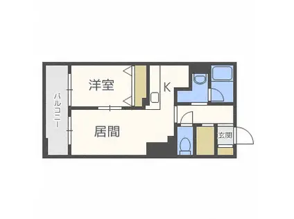 KDXレジデンス大通公園(1LDK/14階)の間取り写真