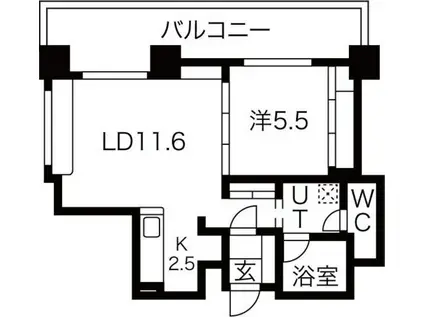 サンタの館N11(1LDK/10階)の間取り写真
