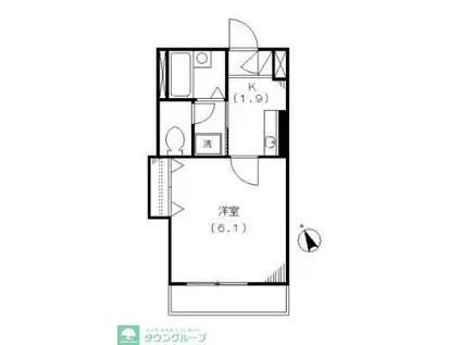 メゾンドールSAGANO(1K/3階)の間取り写真
