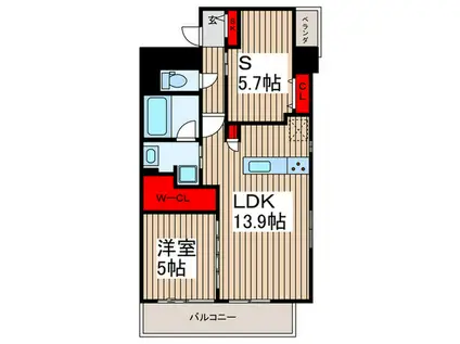 LUXENA TODAKOEN II(1SLDK/4階)の間取り写真