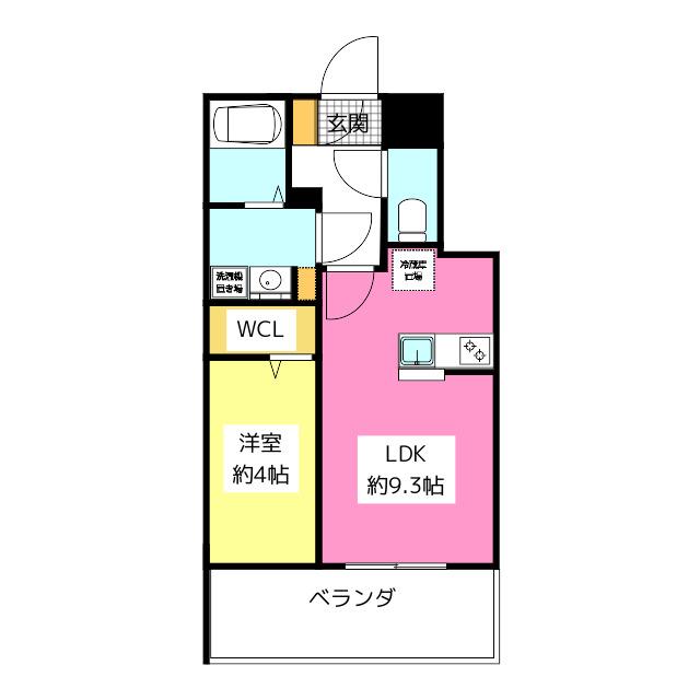 LIVE CASA 高宮(1LDK/2階)の間取り写真