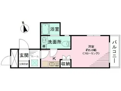 チュラ・ヴィスタ(ワンルーム/1階)の間取り写真