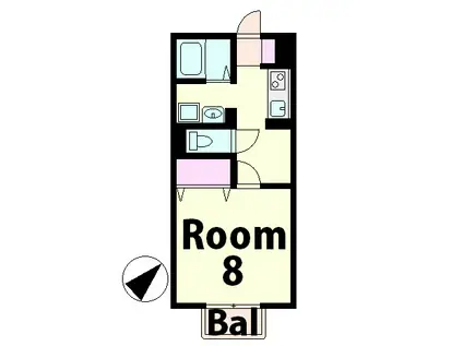 ボナール大澤Ⅰ(1K/1階)の間取り写真