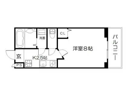 カーサフォレスタI(1K/4階)の間取り写真