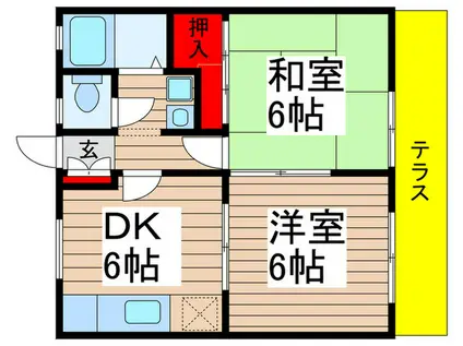 八千代コーポA棟(2DK/1階)の間取り写真