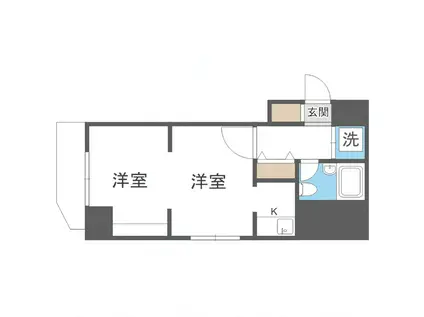 ライオンズシティ円山(1DK/8階)の間取り写真