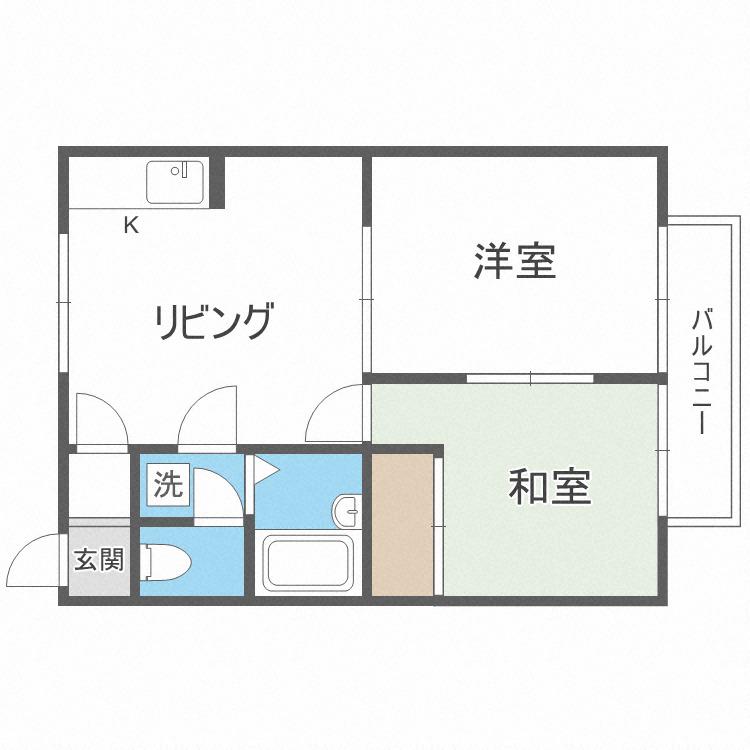 ハイツSK(2LDK/2階)の間取り写真