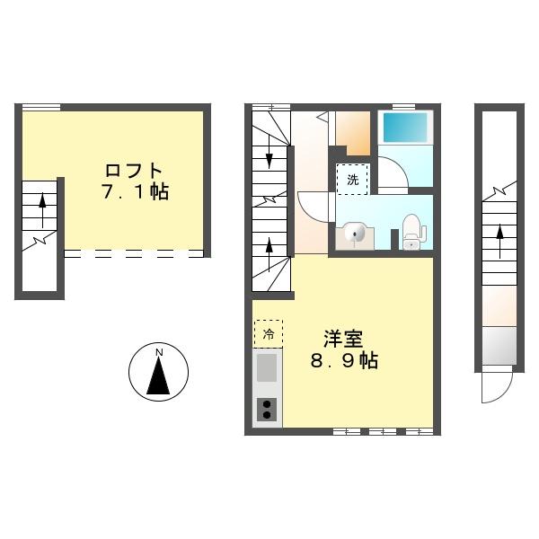 コレクション浅間町ノース(ワンルーム/2階)の間取り写真