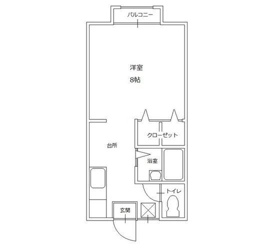 メゾン学南(1K/1階)の間取り写真