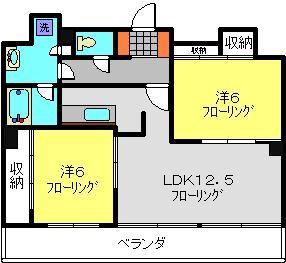 エスポワールIII(2LDK/3階)の間取り写真